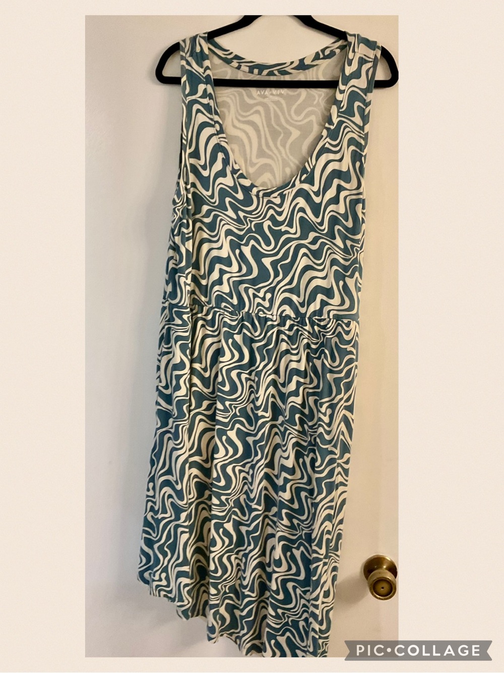 Soft Blue & White Asymmetrical Dress